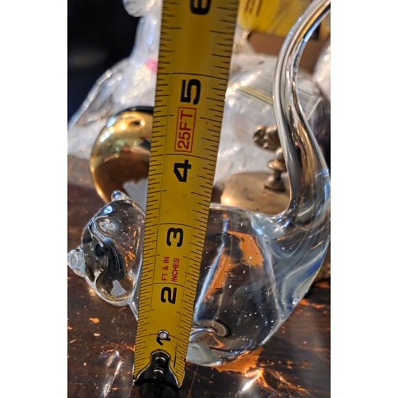 Cat Figurine Crystal Long Tail Artisan Signed Handcrafted - Picture 12 of 14